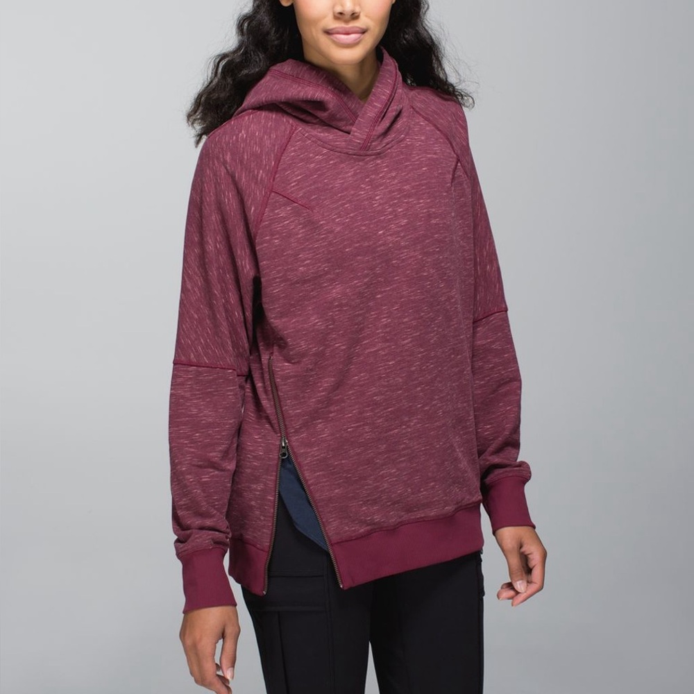 Lululemon Om & Roam Pullover Hoodie Stretch French Terry In Rust Berry Size 4